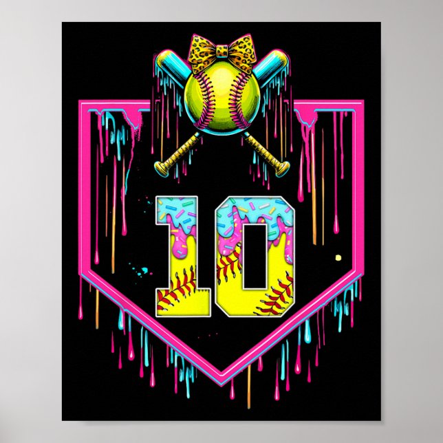 Affiche Fille de 10 ans Ice Cream Softll Drip Coquette  (Devant)