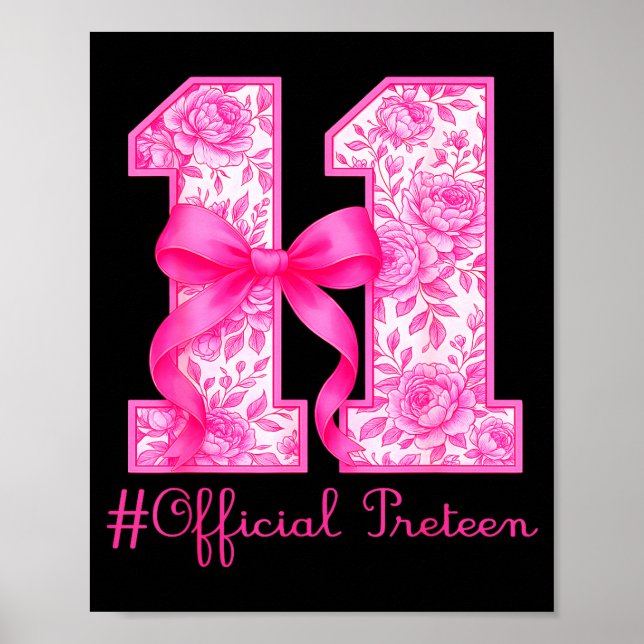 Affiche Fille de 11 ans pour son 11e anniversaire Officiel (Devant)
