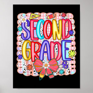 Affiche Fille de 2e année Prépa Retour à l'école 2e année
