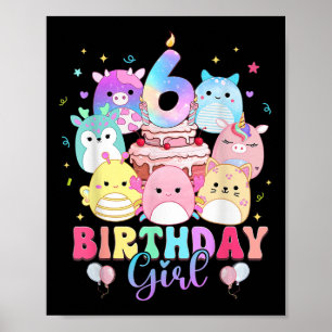 Affiche Fille de 6 ans pour son anniversaire Squish Squad