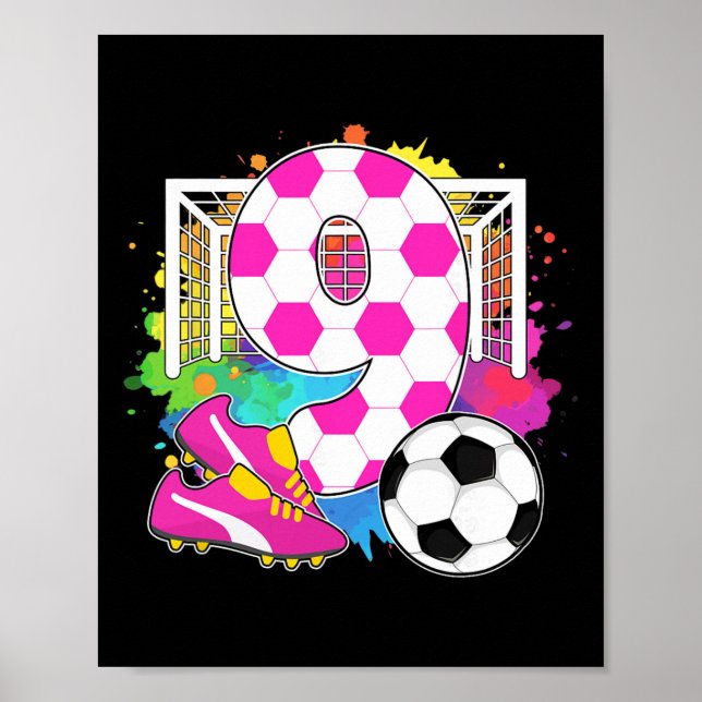 Affiche Fille de 9 ans Fête d'anniversaire 9e anniversaire (Devant)
