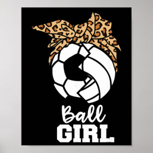Affiche Fille de ballon Drôle de footballeur de volley-bal