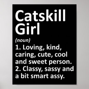 Affiche Fille de Catskill Ny New York Ville Amusante Maiso