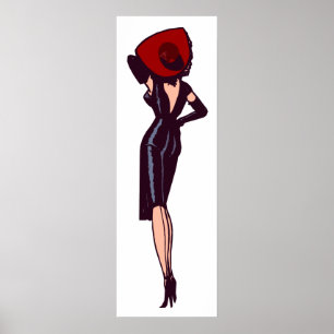 Affiche Fille de charme glamour vintage rétro