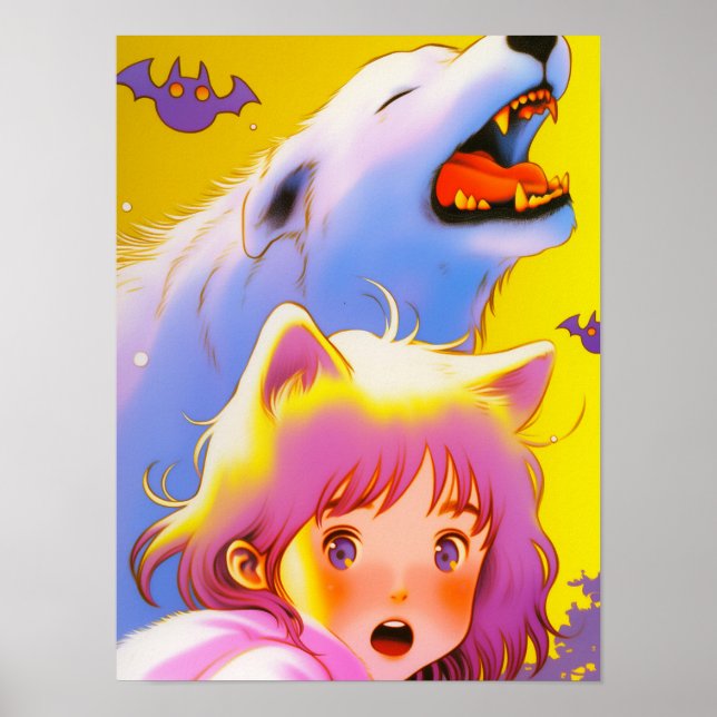 Affiche Fille de chat et chien fantôme (Devant)