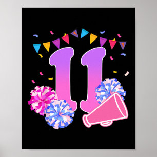Affiche Fille de cheerleading pour 11 ans d'anniversaire 1
