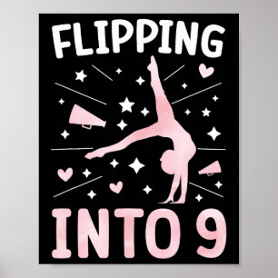Affiche Fille de cheerleading pour 9e anniversaire de neuf