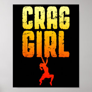 Affiche Fille de Crag Escalade Bloc drôle Grimpeur
