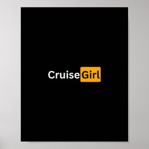 Affiche Fille de croisière - Cadeaux de bon voyage Y Cruis