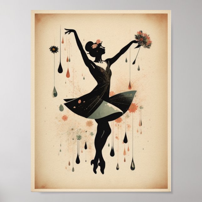 Affiche fille de danse vintage (Devant)