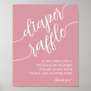 Affiche Fille de dépôt de tombola de couches Bébé Shower