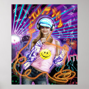 AFFICHE FILLE DE DISQUE