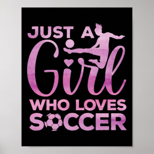 Affiche Fille de football Art pour filles enfants tout-pet