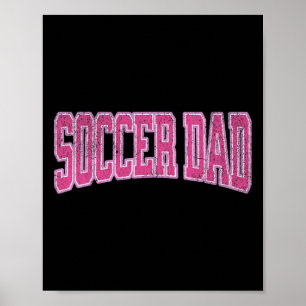Affiche Fille de football féminin Fière de papa de footbal