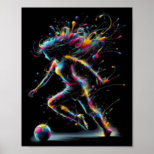 Affiche Fille de football Joueuse de football Fan de sport