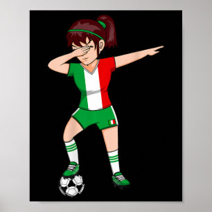 Affiche Fille de football qui fait du Dabbing Maillot Ital