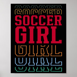 Affiche Fille de football Texte superposé drôle Fille jeun