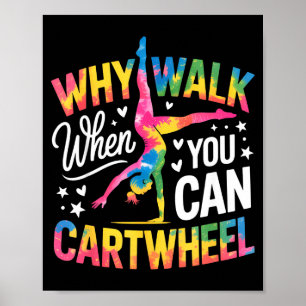 Affiche Fille de gymnastique en roue tie dye Fille gymnast