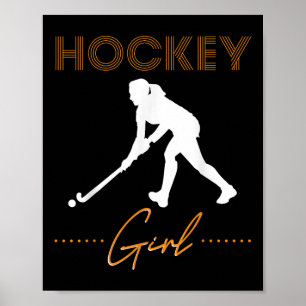 Affiche Fille de hockey Cadeau de hockey sur gazon Joueuse