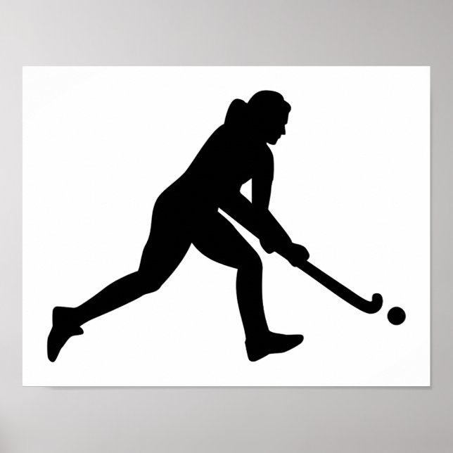 Affiche fille de hockey sur gazon (Devant)