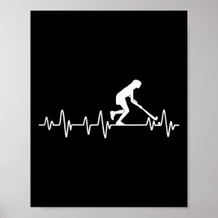 Affiche Fille de hockey sur gazon Battement de coeur Femme