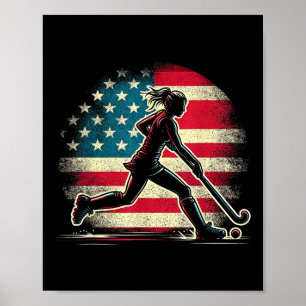 Affiche Fille de hockey sur gazon États-Unis d'Amérique Dr