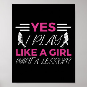Affiche Fille de hockey sur gazon Oui je joue comme une fi