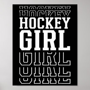 Affiche Fille de hockey Texte superposé drôle Fille jeunes