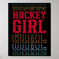 Fille de hockey Texte superposé drôle Fille jeunes