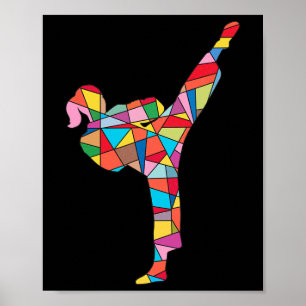 Affiche Fille de karaté Arts martiaux Enfants Femmes Taekw
