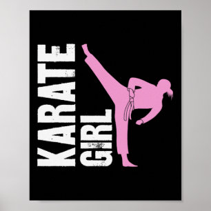 Affiche Fille de karaté Filles d'arts martiaux Autodéfense