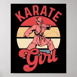 Affiche Fille de karaté Karatéka Combattante d'autodéfense