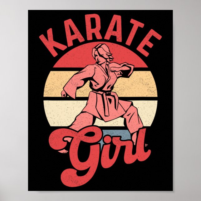 Affiche Fille de karaté Karatéka Combattante d'autodéfense (Devant)