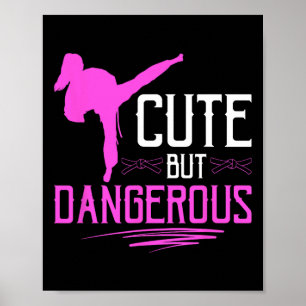 Affiche Fille de karaté Mignonne mais dangereuse Arts mart