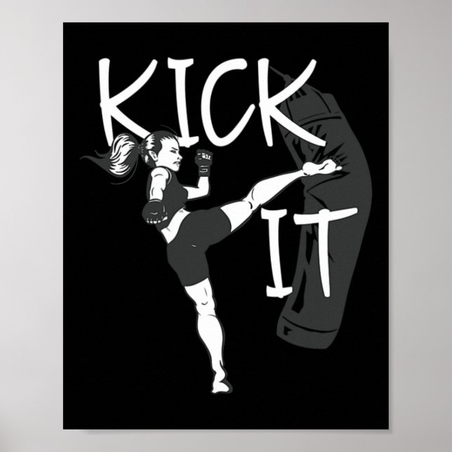 Affiche Fille de kickboxing botte-la  (Devant)