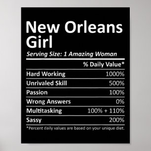 Affiche Fille de la Nouvelle-Orléans La Louisiane Ville Am