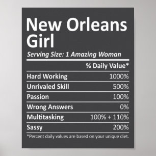 Affiche Fille de la Nouvelle-Orléans La Louisiane Ville Am
