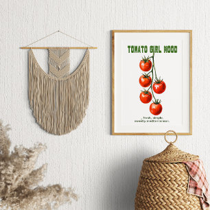 Affiche Fille de la Tomate Humeur Esthétique Aquarelle