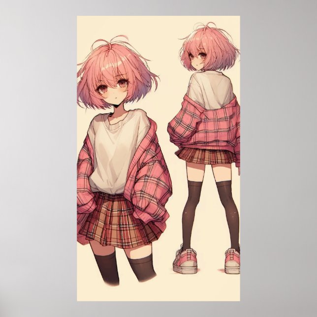 Affiche fille de l'école d'Anime (Devant)