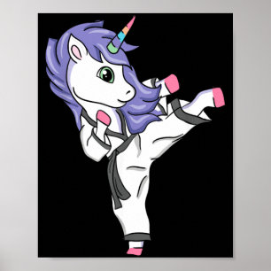 Affiche Fille de licorne drôle de karaté I Taekwondo arts 