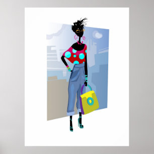 Affiche fille de mode