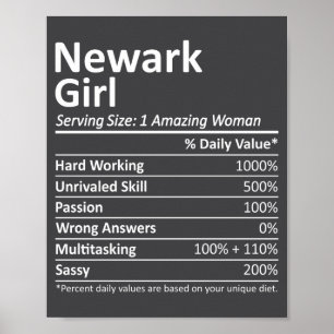 Affiche Fille de Newark Nj New Jersey Drôle Cité Maison Ra