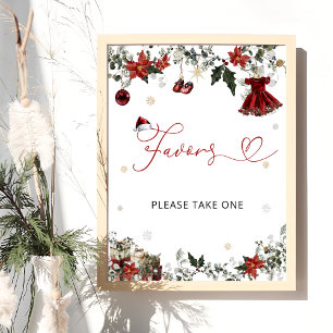 Affiche Fille de Noël à l'extérieur du froid Baby shower F