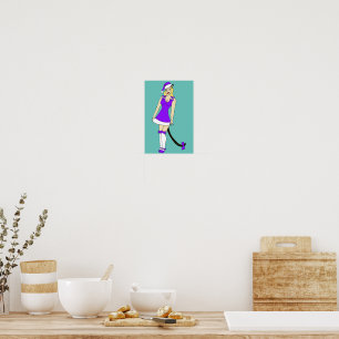 Affiche Fille de Noël pourpre