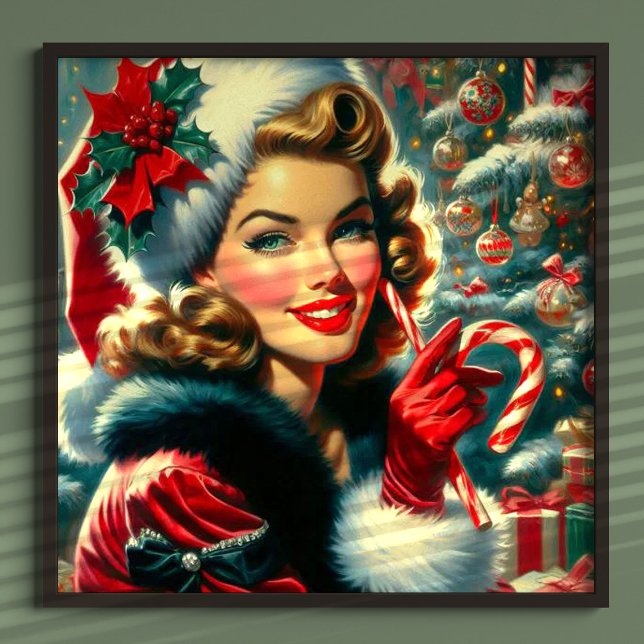 Affiche Fille de Noël Vintage (Créateur téléchargé)