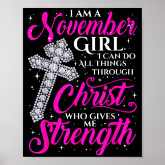 Affiche Fille de novembre Citation drôle disant chrétienne
