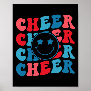 Affiche Fille de pom-pom girls américaine Cheerleading Rét
