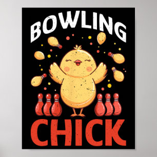Affiche Fille de quille Bowling drôle Bylls