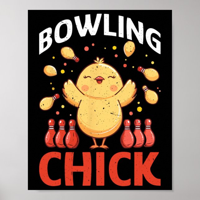 Affiche Fille de quille Bowling drôle Bylls  (Devant)