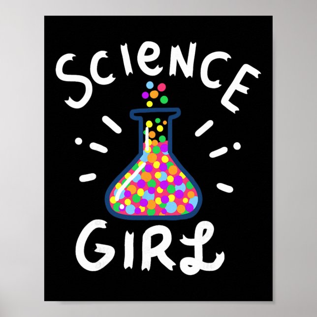 Affiche Fille de science Chimie Biologie Étudiant Enseigna (Devant)